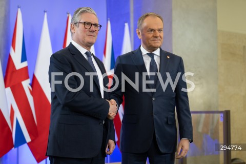  17.01.2025 WARSZAWA<br />
SPOTKANIE PREMIERA DONALDA TUSKA Z PREMIEREM WIELKIEJ BRYTANII KEIREM STARMEREM<br />
<br />
BRITISH PM KEIR STARMER VISITS POLAND TO MEET WITH DONALD TUSK<br />
<br />
N/Z KEIR STARMER DONALD TUSK<br />
FOT. MARCIN BANASZKIEWICZ/FOTONEWS  