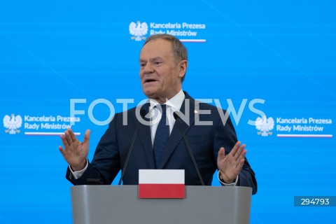  17.01.2025 WARSZAWA<br />
SPOTKANIE PREMIERA DONALDA TUSKA Z PREMIEREM WIELKIEJ BRYTANII KEIREM STARMEREM<br />
<br />
BRITISH PM KEIR STARMER VISITS POLAND TO MEET WITH DONALD TUSK<br />
<br />
N/Z PREMIER DONALD TUSK<br />
FOT. MARCIN BANASZKIEWICZ/FOTONEWS  