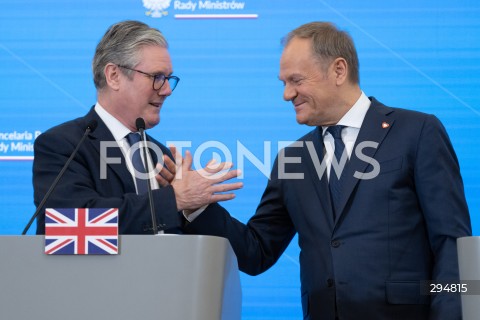  17.01.2025 WARSZAWA<br />
SPOTKANIE PREMIERA DONALDA TUSKA Z PREMIEREM WIELKIEJ BRYTANII KEIREM STARMEREM<br />
<br />
BRITISH PM KEIR STARMER VISITS POLAND TO MEET WITH DONALD TUSK<br />
<br />
N/Z KEIR STARMER DONALD TUSK<br />
FOT. MARCIN BANASZKIEWICZ/FOTONEWS  