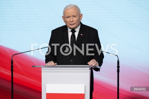  29.01.2025 WARSZAWA<br />
KONFERENCJA PRASOWA PREZESA PIS JAROSLAWA KACZYNSKIEGO<br />
N/Z JAROSLAW KACZYNSKI<br />
FOT. MARCIN BANASZKIEWICZ/FOTONEWS  