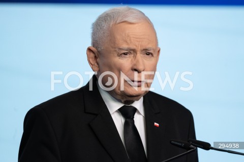  29.01.2025 WARSZAWA<br />
KONFERENCJA PRASOWA PREZESA PIS JAROSLAWA KACZYNSKIEGO<br />
N/Z JAROSLAW KACZYNSKI<br />
FOT. MARCIN BANASZKIEWICZ/FOTONEWS  