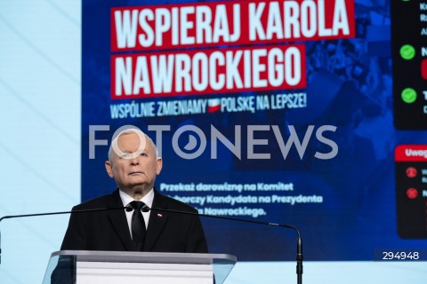  29.01.2025 WARSZAWA<br />
KONFERENCJA PRASOWA PREZESA PIS JAROSLAWA KACZYNSKIEGO<br />
N/Z JAROSLAW KACZYNSKI<br />
FOT. MARCIN BANASZKIEWICZ/FOTONEWS  