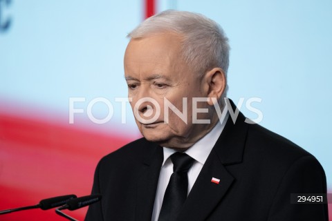  29.01.2025 WARSZAWA<br />
KONFERENCJA PRASOWA PREZESA PIS JAROSLAWA KACZYNSKIEGO<br />
N/Z JAROSLAW KACZYNSKI<br />
FOT. MARCIN BANASZKIEWICZ/FOTONEWS  