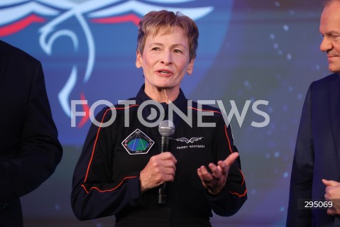  05.02.2025 WARSZAWA<br />
SPOTKANIE PREMIERA DONALDA TUSKA I MINISTRA ROZWOJU I TECHNOLOGII KRZYSZTOFA PASZYKA Z ZALOGA MISJI AX-4 W WARSZAWIE<br />
N/Z PEGGY WHITSON<br />
FOT. ANTONI BYSZEWSKI/FOTONEWS 