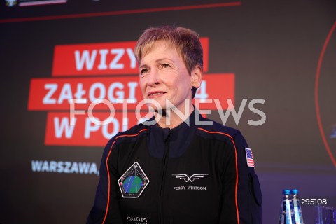  05.02.2025 WARSZAWA<br />
SPOTKANIE PREMIERA DONALDA TUSKA I MINISTRA ROZWOJU I TECHNOLOGII KRZYSZTOFA PASZYKA Z ZALOGA MISJI AX-4 W WARSZAWIE<br />
N/Z PEGGY WHITSON<br />
FOT. ANTONI BYSZEWSKI/FOTONEWS 