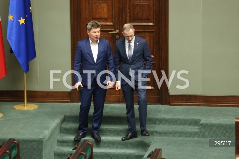  06.02.2025 WARSZAWA<br />
POSIEDZENIE SEJMU RP<br />
N/Z JAN GRABIEC CEZARY TOMCZYK <br />
FOT. ANTONI BYSZEWSKI/FOTONEWS 