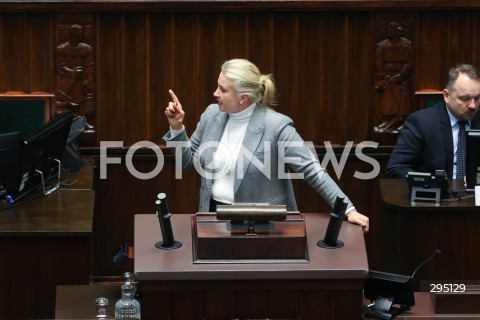 06.02.2025 WARSZAWA<br />
POSIEDZENIE SEJMU RP<br />
N/Z KATARZYNA SOJKA<br />
FOT. ANTONI BYSZEWSKI/FOTONEWS 