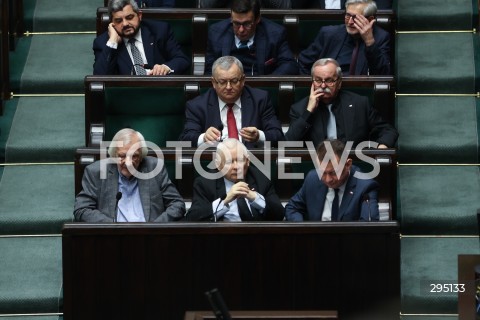  06.02.2025 WARSZAWA<br />
POSIEDZENIE SEJMU RP<br />
N/Z RYSZARD TERLECKI JAROSLAW KACZYNSKI MARCIN BLASZCZAK<br />
FOT. ANTONI BYSZEWSKI/FOTONEWS 