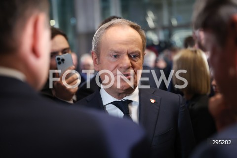 10.02.2025 WARSZAWA<br />
POLSKA - ROK PRZELOMU - WYDARZENIE Z UDZIALEM PREMIERA W GIELDZIE PAPIEROW WARTOSCIOWYCH W WARSZAWIE <br />
N/Z DONALD TUSK<br />
FOT. ANTONI BYSZEWSKI/FOTONEWS 