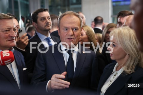  10.02.2025 WARSZAWA<br />
POLSKA - ROK PRZELOMU - WYDARZENIE Z UDZIALEM PREMIERA W GIELDZIE PAPIEROW WARTOSCIOWYCH W WARSZAWIE <br />
N/Z DONALD TUSK<br />
FOT. ANTONI BYSZEWSKI/FOTONEWS 