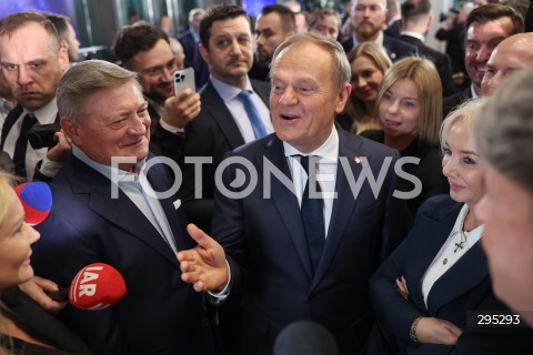  10.02.2025 WARSZAWA<br />
POLSKA - ROK PRZELOMU - WYDARZENIE Z UDZIALEM PREMIERA W GIELDZIE PAPIEROW WARTOSCIOWYCH W WARSZAWIE <br />
N/Z DONALD TUSK WOJCIECH KOSTRZEWA<br />
FOT. ANTONI BYSZEWSKI/FOTONEWS 