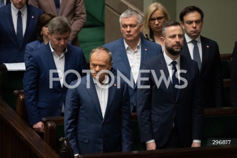  04.04.2025 WARSZAWA<br />
POSIEDZENIE SEJMU<br />
N/Z DONALD TUSK WLADYSLAW KOSINIAK KAMYSZ TOMASZ SIEMONIAK ANDRZEJ DOMANSKI JAN GRABIEC<br />
FOT. MARCIN BANASZKIEWICZ/FOTONEWS  