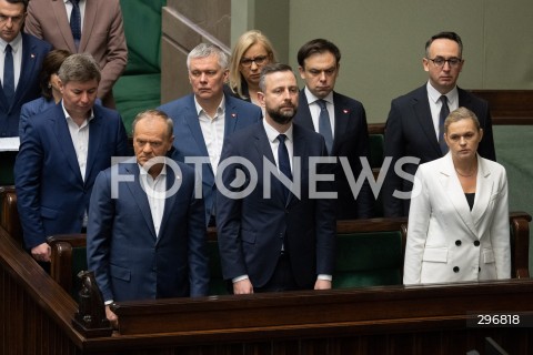  04.04.2025 WARSZAWA<br />
POSIEDZENIE SEJMU<br />
N/Z DONALD TUSK WLADYSLAW KOSINIAK KAMYSZ TOMASZ SIEMONIAK ANDRZEJ DOMANSKI JAN GRABIEC BARBARA NOWACKA<br />
FOT. MARCIN BANASZKIEWICZ/FOTONEWS  
