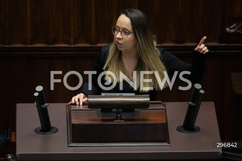  04.04.2025 WARSZAWA<br />
POSIEDZENIE SEJMU<br />
N/Z PAULINA MATYSIAK<br />
FOT. MARCIN BANASZKIEWICZ/FOTONEWS  