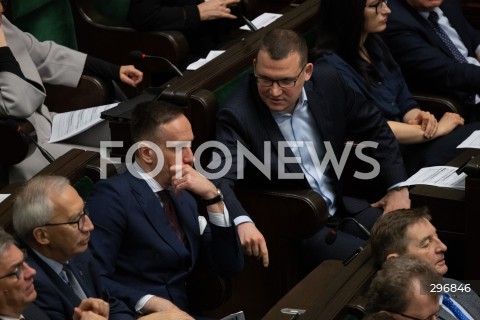  04.04.2025 WARSZAWA<br />
POSIEDZENIE SEJMU<br />
N/Z JANUSZ KOWALSKI PAWEL SZEFERNAKER<br />
FOT. MARCIN BANASZKIEWICZ/FOTONEWS  