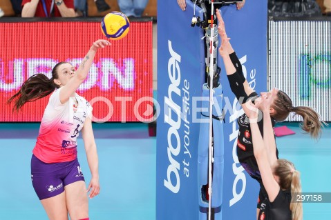  15.04.2025 RZESZOW <br />
SIATKOWKA <br />
TAURONLIGA LIGA SIATKOWKI KOBIET LSK 2024/2025 <br />
POLISH WOMEN VOLLEYBALL LEAGUE <br />
FINAL - MECZ FINALOWY - 1. MECZ <br />
MECZ KS DEVELOPRES RZESZOW - LKS COMMERCECON LODZ <br />
N/Z MONIKA FEDUSIO <br />
 