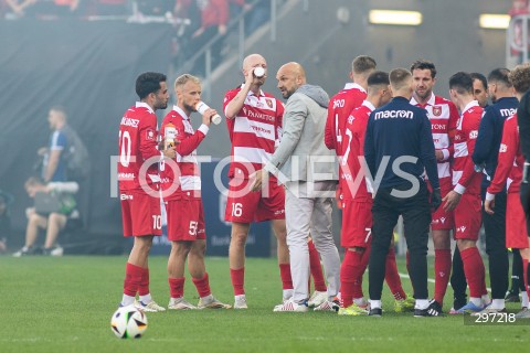  19.04.2025 LODZ <br />
PILKA NOZNA - PKO BP EKSTRAKLASA<br />
WIDZEW LODZ - MOTOR LUBLIN<br />
N/Z TRENER ZELJKO SOPIC FRAN ALVARES SZYMON CZYZ<br />
 