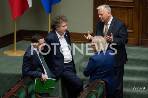  23.04.2025 WARSZAWA<br />
POSIEDZENIE SEJMU RP<br />
N/Z MILOSZ MOTYKA JACEK KARNOWSKI MAREK SUSKI MARZENA CZARNECKA<br />
FOT. MARCIN BANASZKIEWICZ/FOTONEWS  