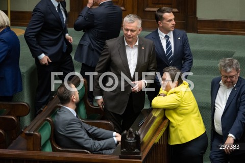  23.04.2025 WARSZAWA<br />
POSIEDZENIE SEJMU RP<br />
N/Z WLADYSLAW KOSINIAK KAMYSZ TOMASZ SIEMONIAK KATARZYNA LUBNAUER<br />
FOT. MARCIN BANASZKIEWICZ/FOTONEWS  