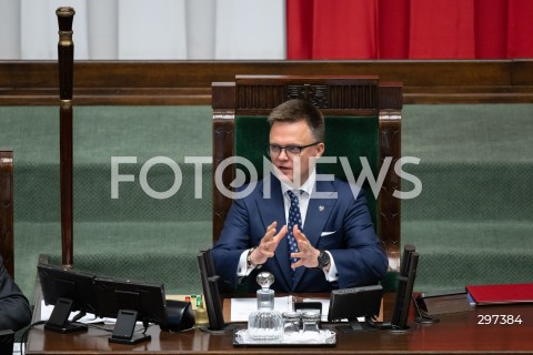  23.04.2025 WARSZAWA<br />
POSIEDZENIE SEJMU RP<br />
N/Z MARSZALEK SZYMON HOLOWNIA<br />
FOT. MARCIN BANASZKIEWICZ/FOTONEWS  
