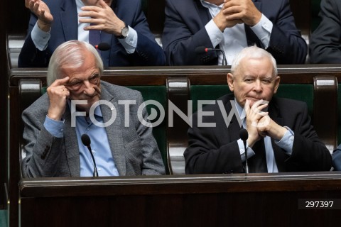  23.04.2025 WARSZAWA<br />
POSIEDZENIE SEJMU RP<br />
N/Z RYSZARD TERLECKI JAROSLAW KACZYNSKI<br />
FOT. MARCIN BANASZKIEWICZ/FOTONEWS  