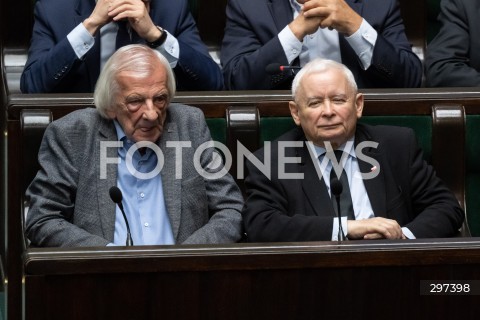  23.04.2025 WARSZAWA<br />
POSIEDZENIE SEJMU RP<br />
N/Z RYSZARD TERLECKI JAROSLAW KACZYNSKI<br />
FOT. MARCIN BANASZKIEWICZ/FOTONEWS  