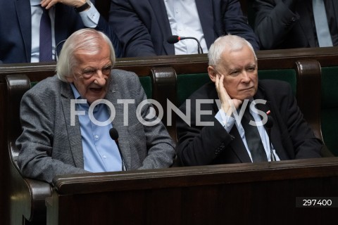  23.04.2025 WARSZAWA<br />
POSIEDZENIE SEJMU RP<br />
N/Z RYSZARD TERLECKI JAROSLAW KACZYNSKI<br />
FOT. MARCIN BANASZKIEWICZ/FOTONEWS  