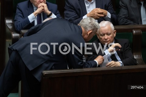  23.04.2025 WARSZAWA<br />
POSIEDZENIE SEJMU RP<br />
N/Z MAREK SUSKI JAROSLAW KACZYNSKI<br />
FOT. MARCIN BANASZKIEWICZ/FOTONEWS  