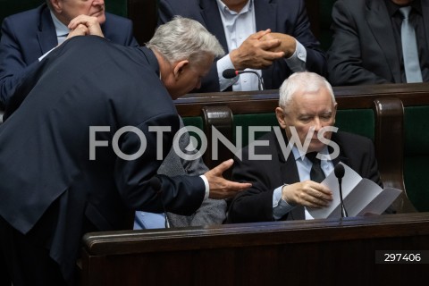  23.04.2025 WARSZAWA<br />
POSIEDZENIE SEJMU RP<br />
N/Z MAREK SUSKI JAROSLAW KACZYNSKI<br />
FOT. MARCIN BANASZKIEWICZ/FOTONEWS  