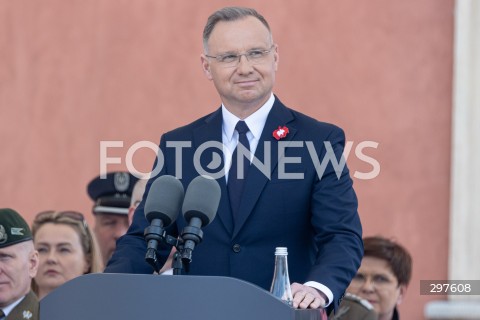  03.05.2025 WARSZAWA <br />
OBCHODY SWIETA NARODOWEGO KONSTYTUCJI 3 MAJA NA PLACU ZAMKOWYM<br />
NZ. PREZYDENT ANDRZEJ DUDA<br />
FOT. ANTONI BYSZEWSKI/FOTONEWS 