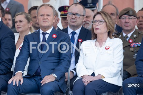  03.05.2025 WARSZAWA <br />
OBCHODY SWIETA NARODOWEGO KONSTYTUCJI 3 MAJA NA PLACU ZAMKOWYM<br />
NZ. PREMIER DONALD TUSK MALGORZATA KIDAWA BLONSKA ADAM BODNAR<br />
FOT. ANTONI BYSZEWSKI/FOTONEWS 