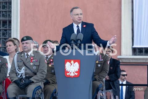  03.05.2025 WARSZAWA <br />
OBCHODY SWIETA NARODOWEGO KONSTYTUCJI 3 MAJA NA PLACU ZAMKOWYM<br />
NZ. PREZYDENT ANDRZEJ DUDA<br />
FOT. ANTONI BYSZEWSKI/FOTONEWS 