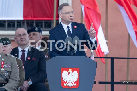  03.05.2025 WARSZAWA <br />
OBCHODY SWIETA NARODOWEGO KONSTYTUCJI 3 MAJA NA PLACU ZAMKOWYM<br />
NZ. PREZYDENT ANDRZEJ DUDA<br />
FOT. ANTONI BYSZEWSKI/FOTONEWS 