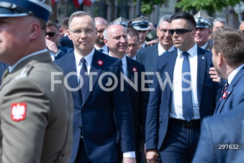  03.05.2025 WARSZAWA <br />
OBCHODY SWIETA NARODOWEGO KONSTYTUCJI 3 MAJA NA PLACU ZAMKOWYM<br />
NZ. PREZYDENT ANDRZEJ DUDA<br />
FOT. ANTONI BYSZEWSKI/FOTONEWS 
