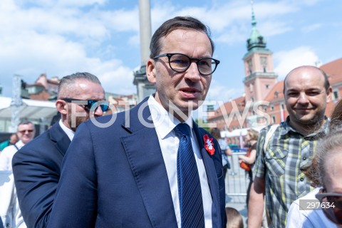  03.05.2025 WARSZAWA <br />
OBCHODY SWIETA NARODOWEGO KONSTYTUCJI 3 MAJA NA PLACU ZAMKOWYM<br />
NZ. MATEUSZ MORAWIECKI<br />
FOT. ANTONI BYSZEWSKI/FOTONEWS 