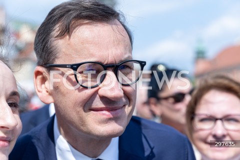  03.05.2025 WARSZAWA <br />
OBCHODY SWIETA NARODOWEGO KONSTYTUCJI 3 MAJA NA PLACU ZAMKOWYM<br />
NZ. MATEUSZ MORAWIECKI<br />
FOT. ANTONI BYSZEWSKI/FOTONEWS 