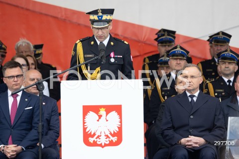  04.05.2025 WARSZAWA<br />
CENTRALNE OBCHODY DNIA STRAZAKA NA PLACU PILSUDSKIEGO W WARSZAWIE<br />
N/Z WOJCIECH KRUCZEK PREZYDENT ANDRZEJ DUDA<br />
FOT. ANTONI BYSZEWSKI/FOTONEWS 