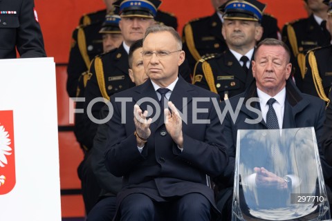  04.05.2025 WARSZAWA<br />
CENTRALNE OBCHODY DNIA STRAZAKA NA PLACU PILSUDSKIEGO W WARSZAWIE<br />
N/Z PREZYDENT ANDRZEJ DUDA<br />
FOT. ANTONI BYSZEWSKI/FOTONEWS 