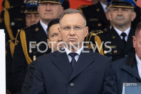  04.05.2025 WARSZAWA<br />
CENTRALNE OBCHODY DNIA STRAZAKA NA PLACU PILSUDSKIEGO W WARSZAWIE<br />
N/Z PREZYDENT ANDRZEJ DUDA<br />
FOT. ANTONI BYSZEWSKI/FOTONEWS 