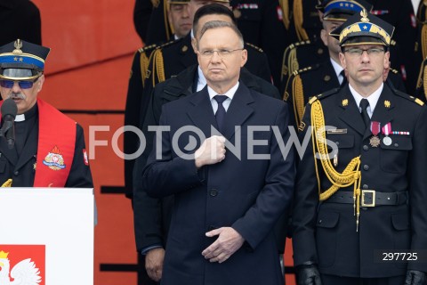  04.05.2025 WARSZAWA<br />
CENTRALNE OBCHODY DNIA STRAZAKA NA PLACU PILSUDSKIEGO W WARSZAWIE<br />
N/Z PREZYDENT ANDRZEJ DUDA<br />
FOT. ANTONI BYSZEWSKI/FOTONEWS 