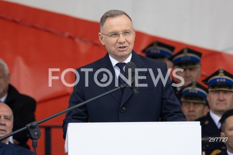  04.05.2025 WARSZAWA<br />
CENTRALNE OBCHODY DNIA STRAZAKA NA PLACU PILSUDSKIEGO W WARSZAWIE<br />
N/Z PREZYDENT ANDRZEJ DUDA<br />
FOT. ANTONI BYSZEWSKI/FOTONEWS 