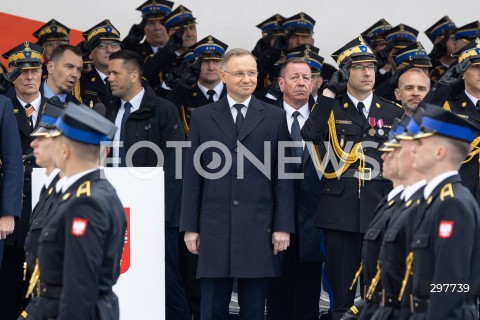 04.05.2025 WARSZAWA<br />
CENTRALNE OBCHODY DNIA STRAZAKA NA PLACU PILSUDSKIEGO W WARSZAWIE<br />
N/Z PREZYDENT ANDRZEJ DUDA<br />
FOT. ANTONI BYSZEWSKI/FOTONEWS 
