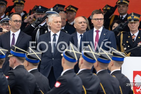  04.05.2025 WARSZAWA<br />
CENTRALNE OBCHODY DNIA STRAZAKA NA PLACU PILSUDSKIEGO W WARSZAWIE<br />
N/Z TOMASZ SIEMONIAK PREZYDENT ANDRZEJ DUDA DARIUSZ KLIMCZAK <br />
FOT. ANTONI BYSZEWSKI/FOTONEWS 