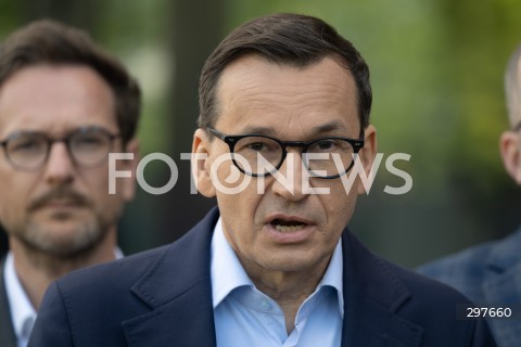  04.05.2025 WARSZAWA<br />
KONFERENCJA PRASOWA MATEUSZA MORAWIECKIEGO<br />
N/Z MATEUSZ MORAWIECKI<br />
FOT. MARCIN BANASZKIEWICZ/FOTONEWS  