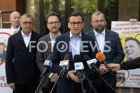  04.05.2025 WARSZAWA<br />
KONFERENCJA PRASOWA MATEUSZA MORAWIECKIEGO<br />
N/Z MATEUSZ MORAWIECKI GRZEGORZ MATUSIAK WALDEMAR BUDA GRZEGORZ PUDA<br />
FOT. MARCIN BANASZKIEWICZ/FOTONEWS  