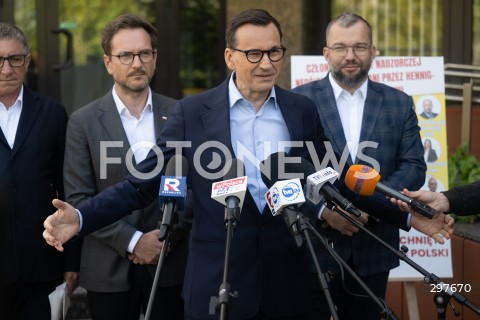  04.05.2025 WARSZAWA<br />
KONFERENCJA PRASOWA MATEUSZA MORAWIECKIEGO<br />
N/Z MATEUSZ MORAWIECKI GRZEGORZ MATUSIAK WALDEMAR BUDA GRZEGORZ PUDA<br />
FOT. MARCIN BANASZKIEWICZ/FOTONEWS  