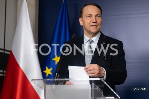  06.05.2025 WARSZAWA<br />
KONFERENCJA PRASOWA RADOSLAWA SIKORSKIEGO<br />
N/Z RADOSLAW SIKORSKI<br />
FOT. MARCIN BANASZKIEWICZ/FOTONEWS  