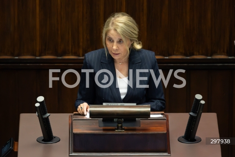  08.05.2025 WARSZAWA SEJM <br />
34. POSIEDZENIE SEJMU<br />
N/Z BARBARA DOLNIAK<br />
FOT. ANTONI BYSZEWSKI/FOTONEWS 