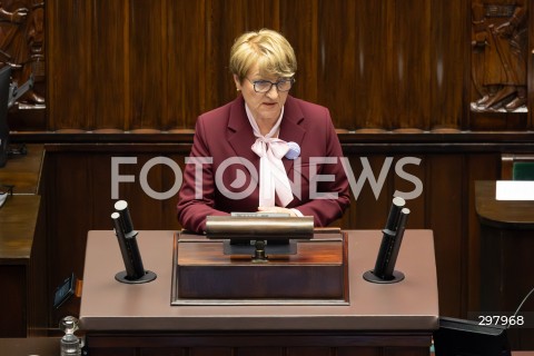  08.05.2025 WARSZAWA SEJM <br />
34. POSIEDZENIE SEJMU<br />
N/Z ELZBIETA ANNA POLAK<br />
FOT. ANTONI BYSZEWSKI/FOTONEWS 