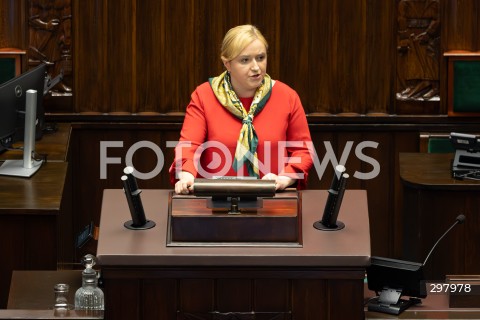  08.05.2025 WARSZAWA SEJM <br />
34. POSIEDZENIE SEJMU<br />
N/Z OLGA EWA SEMENIUK PATKOWSKA<br />
FOT. ANTONI BYSZEWSKI/FOTONEWS 